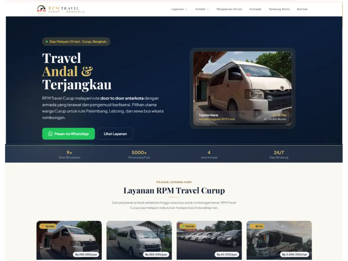 rpmtravel.co.id Website Jasa & Travel